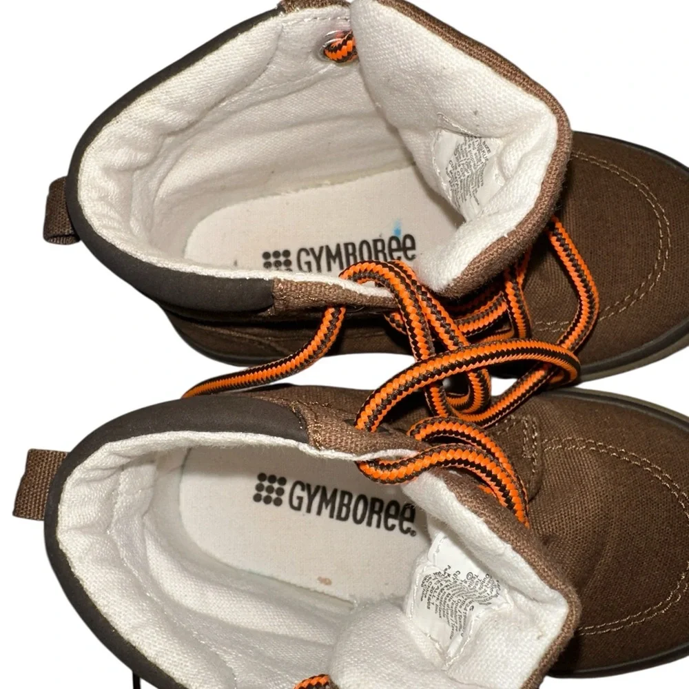 Gymboree Boys Light Brown Canvas Fall Boots/Hi Top Sneaker Toddler S6 Preowned